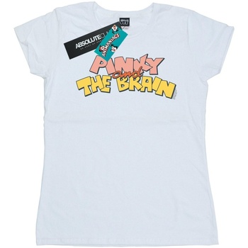 Abbigliamento Donna T-shirts a maniche lunghe Animaniacs Pinky And The Brain Logo Bianco