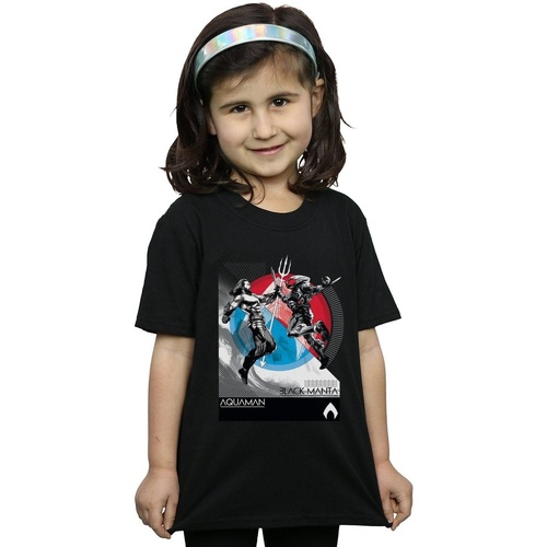Abbigliamento Bambina T-shirts a maniche lunghe Dc Comics Aquaman Vs Black Manta Nero