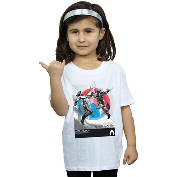 Abbigliamento Bambina T-shirts a maniche lunghe Dc Comics Aquaman Vs Black Manta Bianco