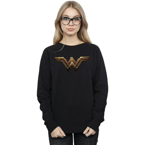 Abbigliamento Donna Felpe Dc Comics Justice League Movie Wonder Woman Emblem Nero