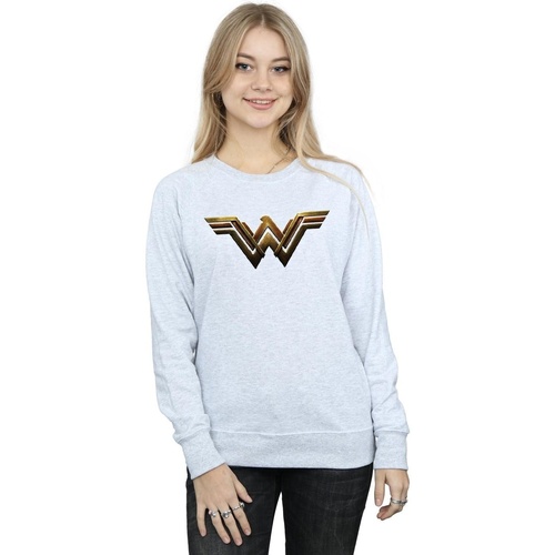 Abbigliamento Donna Felpe Dc Comics Justice League Movie Wonder Woman Emblem Grigio