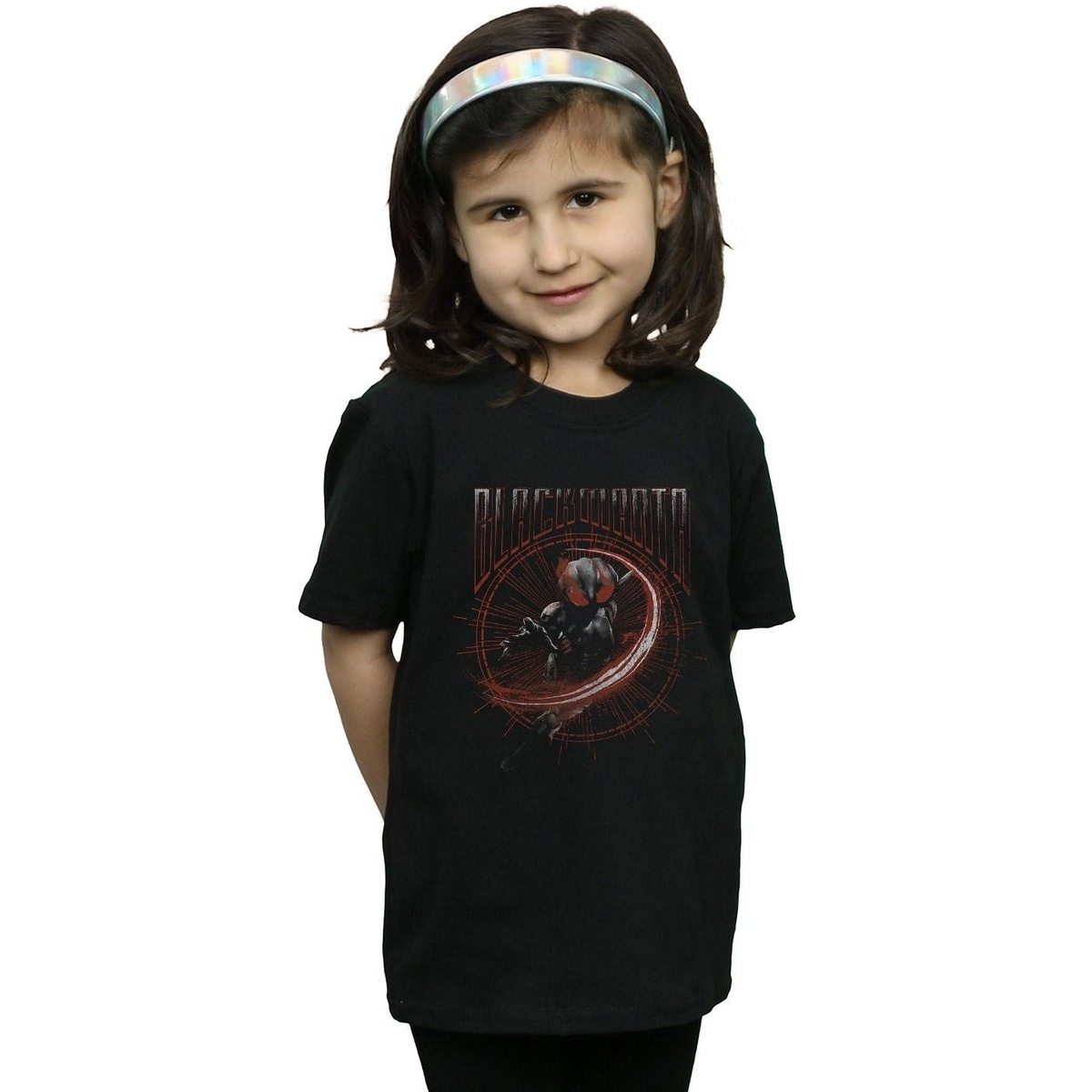 Abbigliamento Bambina T-shirts a maniche lunghe Dc Comics Aquaman Black Manta Circle Nero