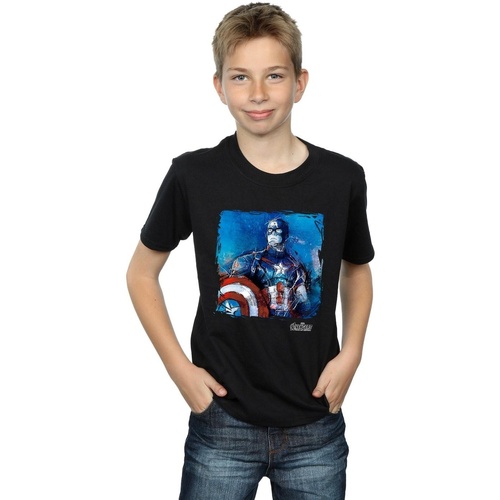 Abbigliamento Bambino T-shirt maniche corte Marvel Captain America Art Nero