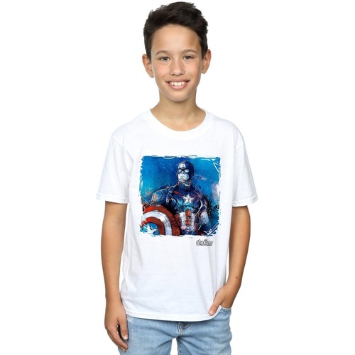Abbigliamento Bambino T-shirt maniche corte Marvel Captain America Art Bianco