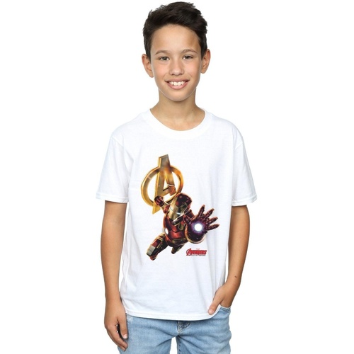 Abbigliamento Bambino T-shirt maniche corte Marvel Iron Man Pose Bianco