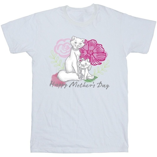 Abbigliamento Bambina T-shirts a maniche lunghe Disney The Aristocats Mother's Day Bianco