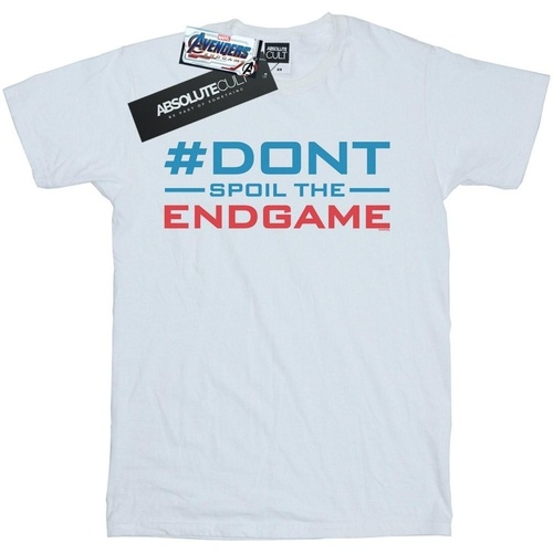 Abbigliamento Donna T-shirts a maniche lunghe Marvel Avengers Endgame Don't Spoil The Endgame Bianco