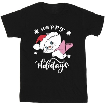 Abbigliamento Bambina T-shirts a maniche lunghe Disney The Aristocats Happy Holidays Nero