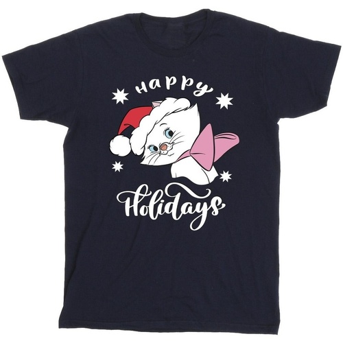 Abbigliamento Bambina T-shirts a maniche lunghe Disney The Aristocats Happy Holidays Blu