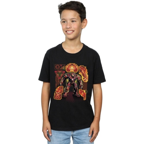 Abbigliamento Bambino T-shirt maniche corte Marvel Avengers Infinity War Hulkbuster Blueprint Nero
