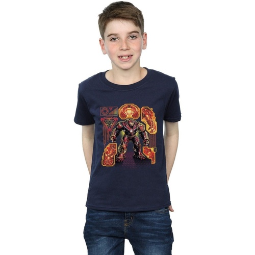 Abbigliamento Bambino T-shirt maniche corte Marvel Avengers Infinity War Hulkbuster Blueprint Blu