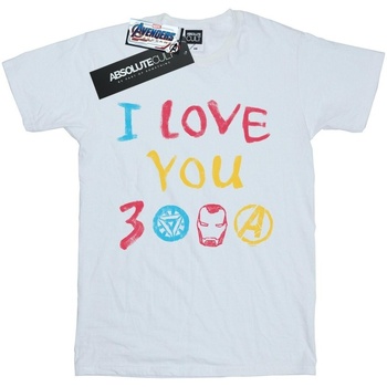 Abbigliamento Donna T-shirts a maniche lunghe Marvel Avengers Endgame I Love You 3000 Crayons Bianco