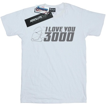 Abbigliamento Donna T-shirts a maniche lunghe Marvel Avengers Endgame I Love You 3000 Helmet Bianco