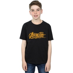 Abbigliamento Bambino T-shirt maniche corte Marvel Avengers Infinity War Orange Logo Nero