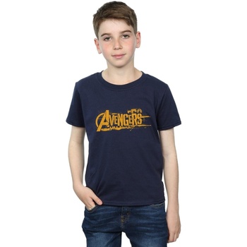 Abbigliamento Bambino T-shirt maniche corte Marvel Avengers Infinity War Orange Logo Blu