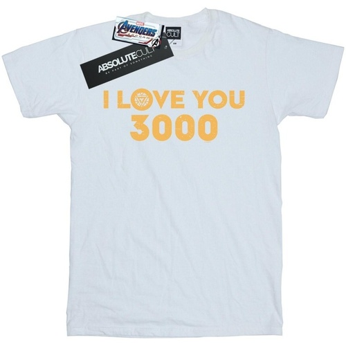 Abbigliamento Donna T-shirts a maniche lunghe Marvel Avengers Endgame I Love You 3000 Arc Reactor Bianco