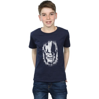 Abbigliamento Bambino T-shirt maniche corte Marvel Avengers Infinity War Thanos Face Blu
