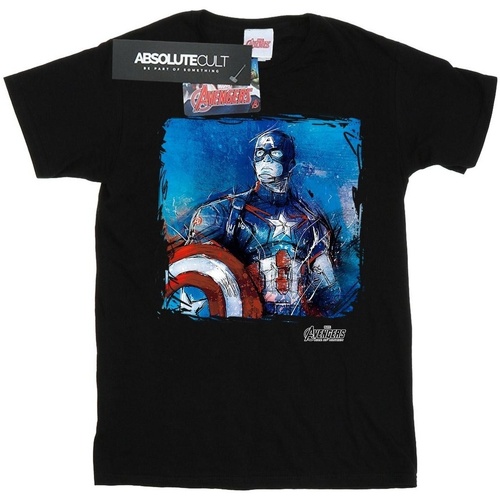 Abbigliamento Bambina T-shirts a maniche lunghe Marvel Captain America Art Nero