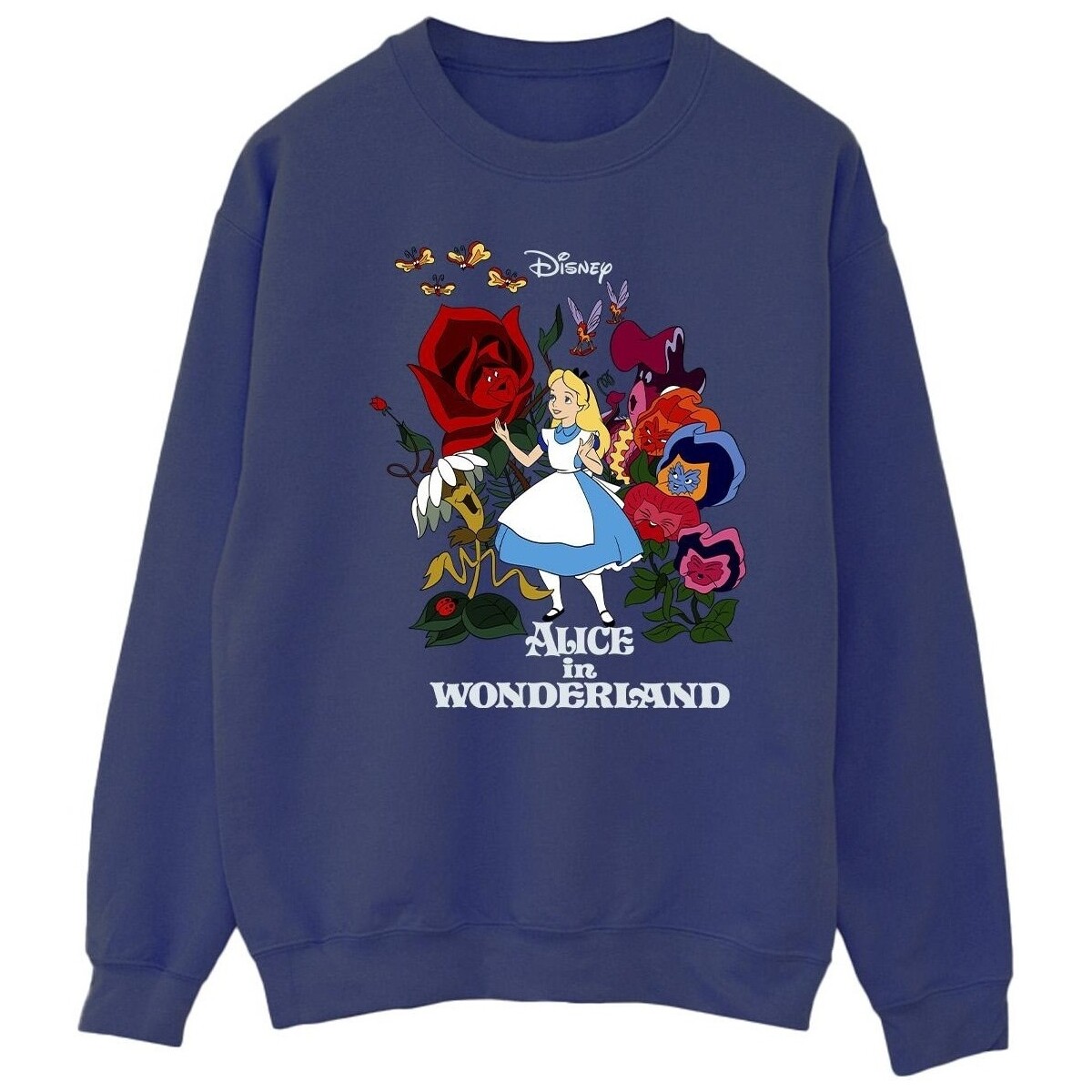 Abbigliamento Uomo Felpe Disney Alice In Wonderland Flowers Blu