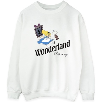 Abbigliamento Uomo Felpe Disney Alice In Wonderland This Way Bianco