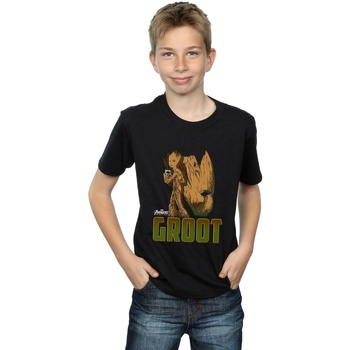 Abbigliamento Bambino T-shirt maniche corte Marvel Avengers Infinity War Groot Character Nero