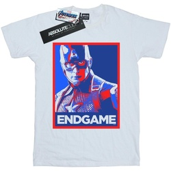Abbigliamento Uomo T-shirts a maniche lunghe Marvel Avengers Endgame Captain America Poster Bianco