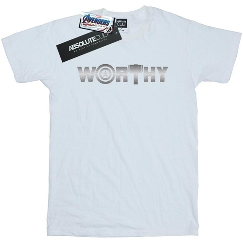Abbigliamento Donna T-shirts a maniche lunghe Marvel Avengers Endgame Worthy Bianco