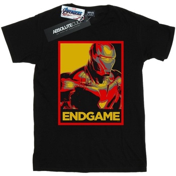 Abbigliamento Uomo T-shirts a maniche lunghe Marvel Avengers Endgame Iron Man Poster Nero