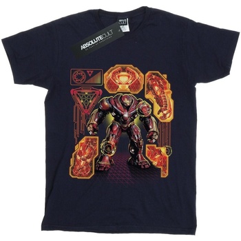 Abbigliamento Bambina T-shirts a maniche lunghe Marvel Avengers Infinity War Hulkbuster Blueprint Blu