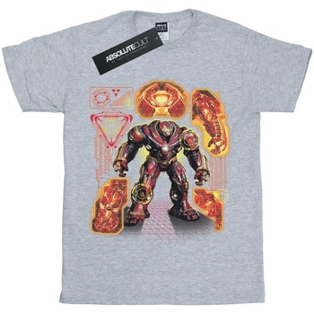 Abbigliamento Bambina T-shirts a maniche lunghe Marvel Avengers Infinity War Hulkbuster Blueprint Grigio