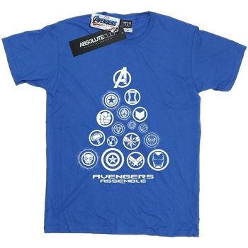 Abbigliamento Donna T-shirts a maniche lunghe Marvel Avengers Endgame Pyramid Icons Blu