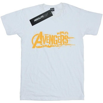 Abbigliamento Bambina T-shirts a maniche lunghe Marvel Avengers Infinity War Orange Logo Bianco