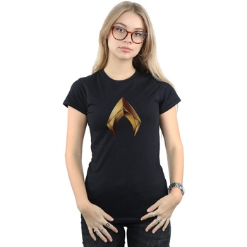 Abbigliamento Donna T-shirts a maniche lunghe Dc Comics Aquaman Emblem Nero