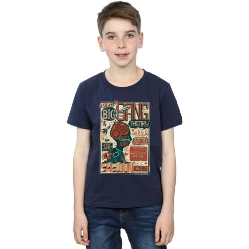 Abbigliamento Bambino T-shirt maniche corte Big Bang Theory Infographic Poster Blu