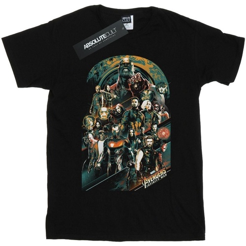 Abbigliamento Bambina T-shirts a maniche lunghe Marvel Avengers Infinity War Team Nero