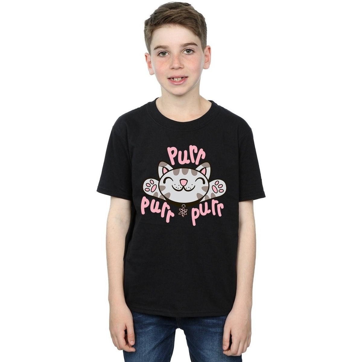 Abbigliamento Bambino T-shirt maniche corte Big Bang Theory Soft Kitty Purr Nero
