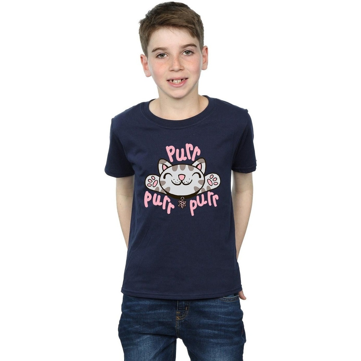 Abbigliamento Bambino T-shirt maniche corte Big Bang Theory Soft Kitty Purr Blu