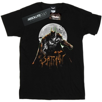 Abbigliamento Donna T-shirts a maniche lunghe Dc Comics Batman Arkham Knight Halloween Moon Nero
