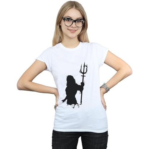 Abbigliamento Donna T-shirts a maniche lunghe Dc Comics BI8051 Bianco