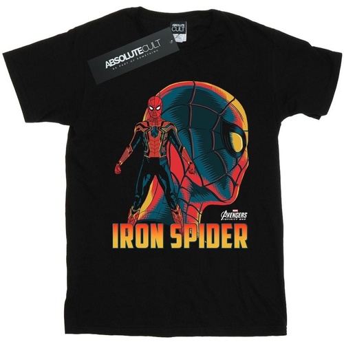 Abbigliamento Bambina T-shirts a maniche lunghe Marvel Avengers Infinity War Iron Spider Character Nero