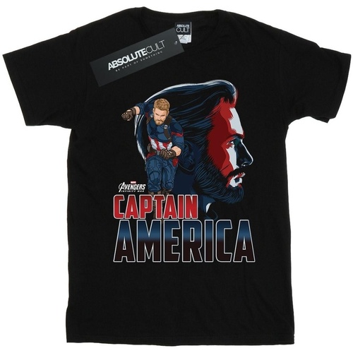 Abbigliamento Bambina T-shirts a maniche lunghe Marvel Avengers Infinity War Captain America Character Nero