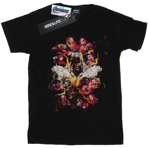 Abbigliamento Uomo T-shirts a maniche lunghe Marvel Avengers Endgame Distressed Thanos Nero