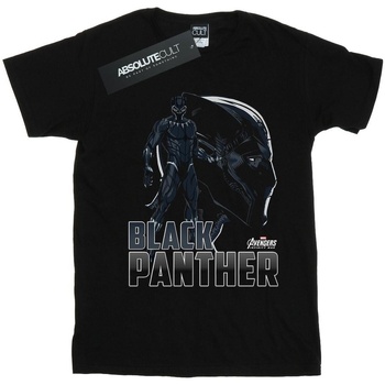 Abbigliamento Bambina T-shirts a maniche lunghe Marvel Avengers Infinity War Black Panther Character Nero