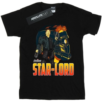 Abbigliamento Bambina T-shirts a maniche lunghe Marvel Avengers Infinity War Star Lord Character Nero