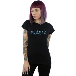 Abbigliamento Donna T-shirts a maniche lunghe Dc Comics Aquaman Text Logo Nero