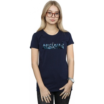Abbigliamento Donna T-shirts a maniche lunghe Dc Comics Aquaman Text Logo Blu