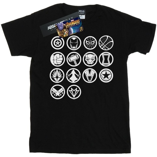 Abbigliamento Bambina T-shirts a maniche lunghe Marvel Avengers Infinity War Icons Assemble Nero