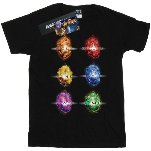 Abbigliamento Bambina T-shirts a maniche lunghe Marvel Avengers Infinity War Infinity Stones Nero