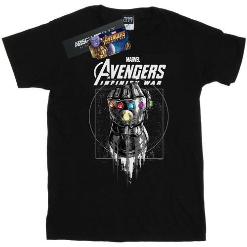 Abbigliamento Bambina T-shirts a maniche lunghe Marvel Avengers Infinity War Gauntlet Nero
