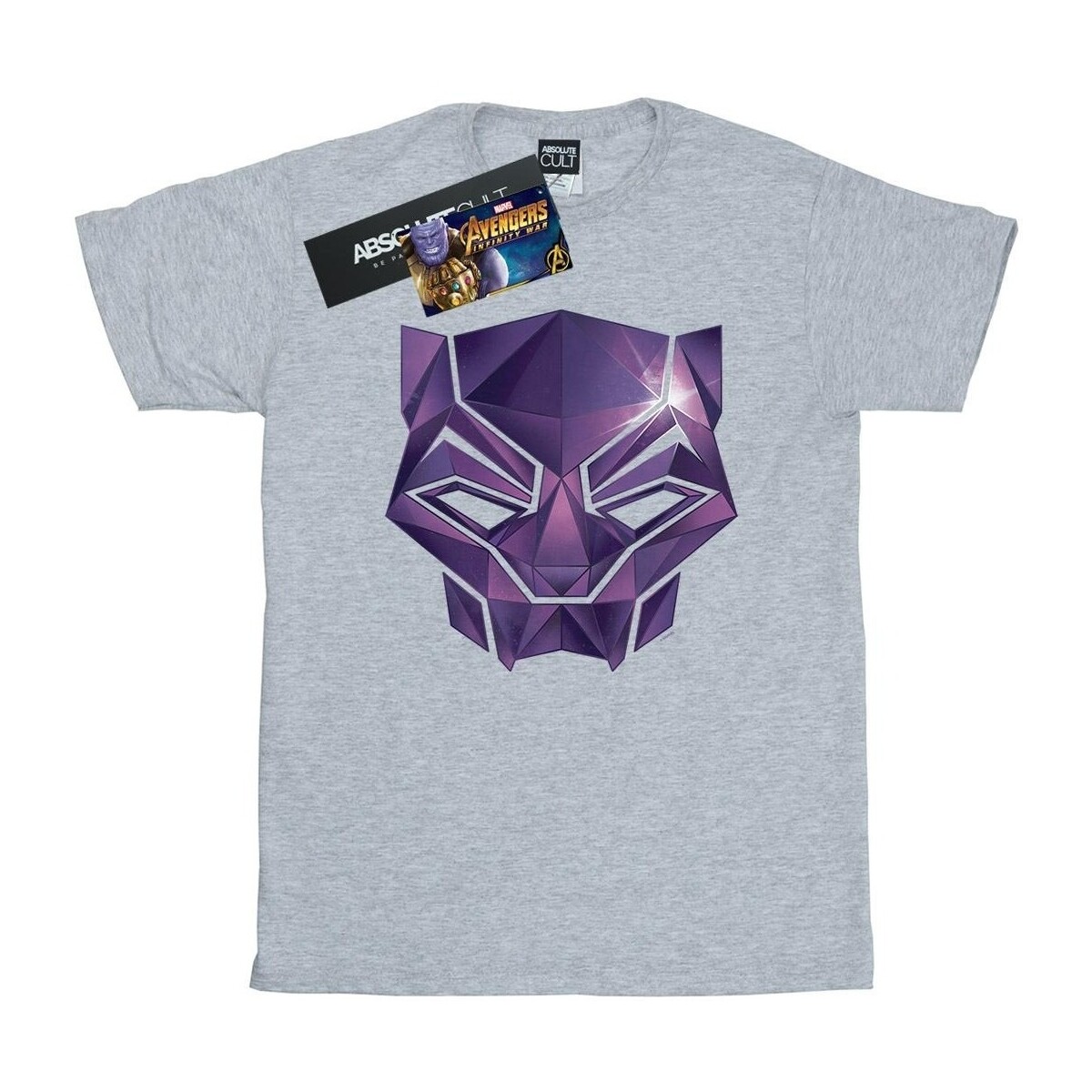 Abbigliamento Bambina T-shirts a maniche lunghe Marvel Avengers Infinity War Black Panther Geometric Grigio